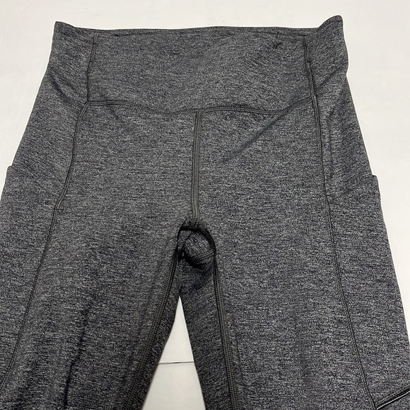 Lululemon Speed Up Crop Heathered Black Gray Leggings Size 4 - Picture 4 of 7